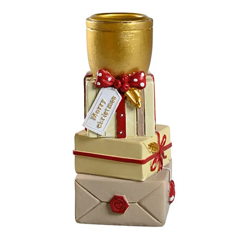 Ljusstake, H10cm, Polyresin, Beige