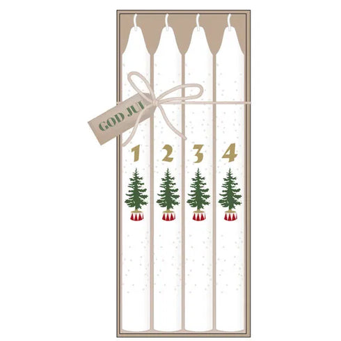 Adventsljus, H 17,5cm, 4/varianter/set, Vit