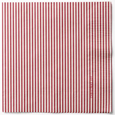 Servetter, 3-lags, Röd-Randig, Christmas Joy