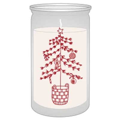 Ljus i glas, Gran, Christmas JOY, H10cm, Vit