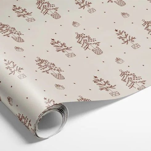 Presentpapper, Christmas Joy, Beige, 10 m