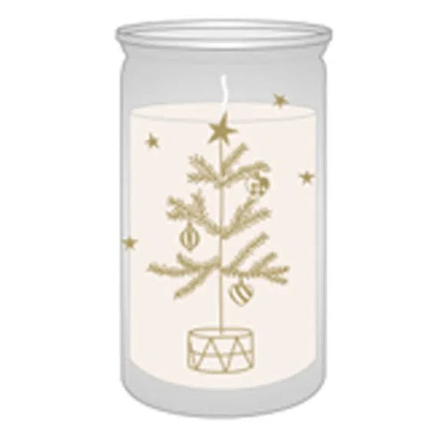 Ljus i glas, Gran, Christmas JOY, H10cm, Vit