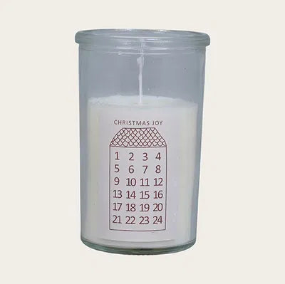 Ljus i glas, Christmas JOY, H10cm, Vit