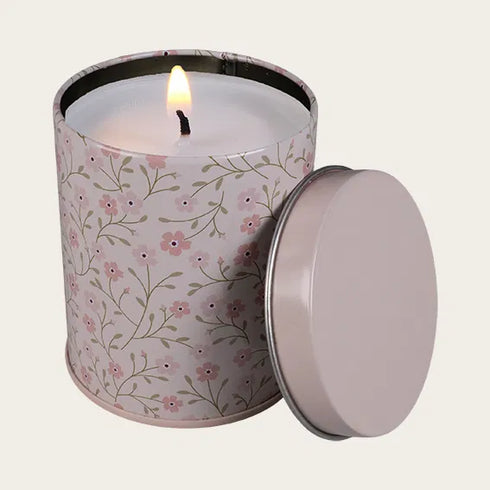 Tealight in tin, H 8cm, Beige