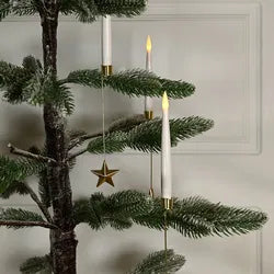 LED-ljus, julgransljus stjärna, H 15,2cm, Fjärrkontroll, Vit