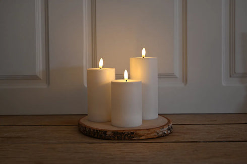 LED-ljus, H10/12,5/15cm, Vit, 3/box