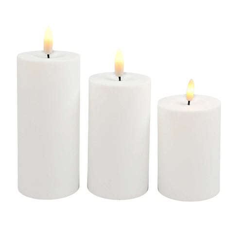 LED-ljus, H10/12,5/15cm, Vit, 3/box