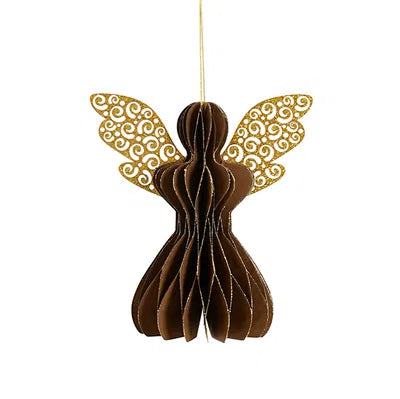 Ängel, H12,5cm, Papper, Brun