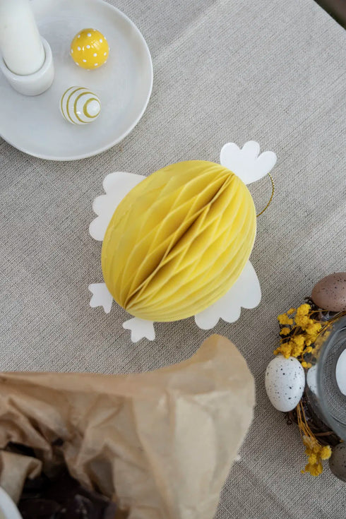 Kyckling, H 13cm, Dia. 10,50cm, 1/påse, Gul