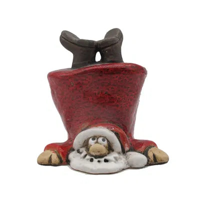 Tomte står på näsan, H 10,1cm, Röd