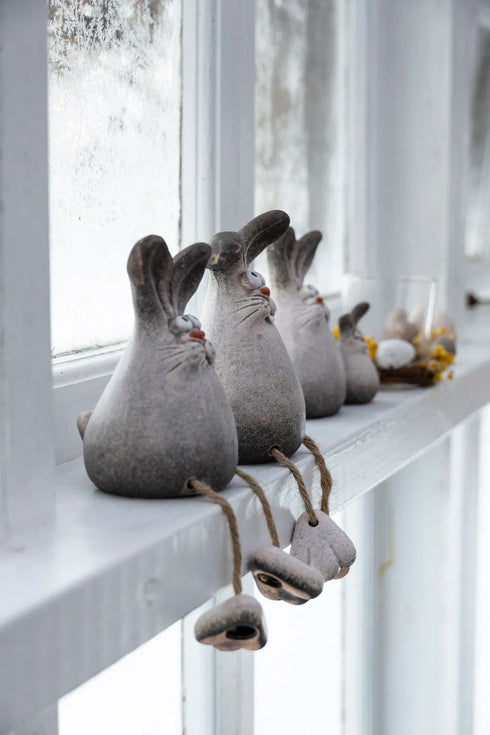 Påskhare, H 10,2cm, 2ass, Vit