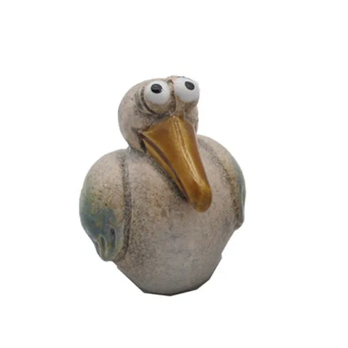 Fiskmås för dekoration, H7cm Stengods, Vit