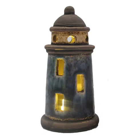 Fyrtorn Ljushållare för dekoration, m/LED-Lampa, H11cm