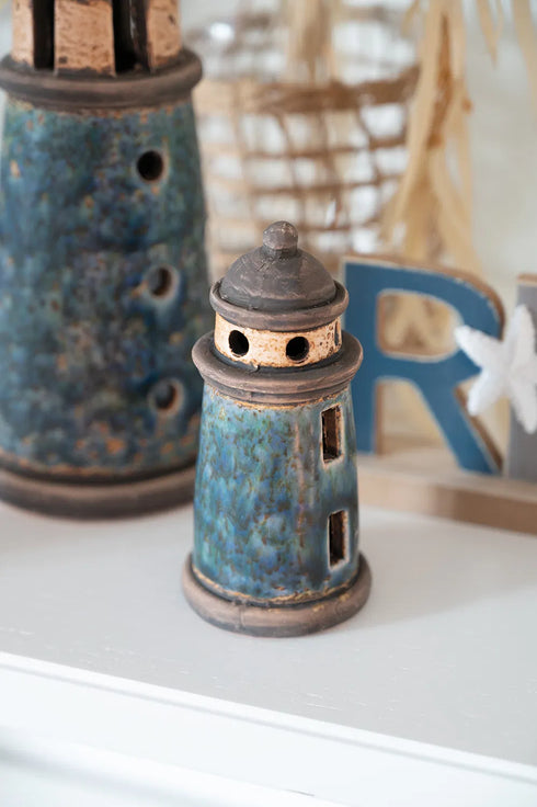 Fyrtorn Ljushållare för dekoration, m/LED-Lampa, H11cm