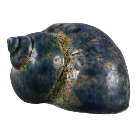 Snäcka, H6cm, Stengods, Blå