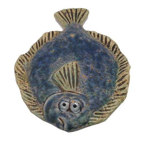 Plattfisk, för dekoration, W15cm, Blå