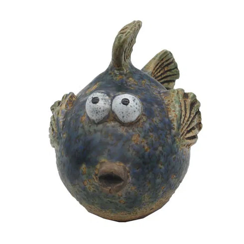 Fisk för dekoration, W16cm, Keramik, Blå