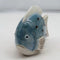 Fisk m. ljus, H 13,1 cm, Stengods, Blå