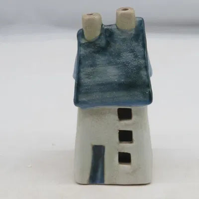 Hus, H 11,2 cm, Stengods, Blå