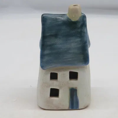 Hus, H 11,2 cm, Stengods, Blå