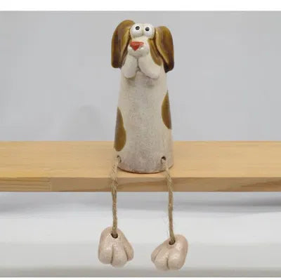 Hund, H 11,3 cm, Stengods, Vit