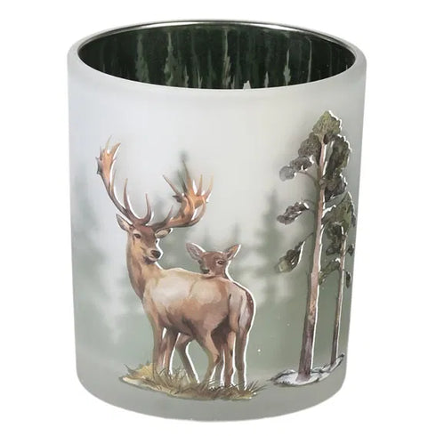 Värmeljusstake med hjortmotiv, large