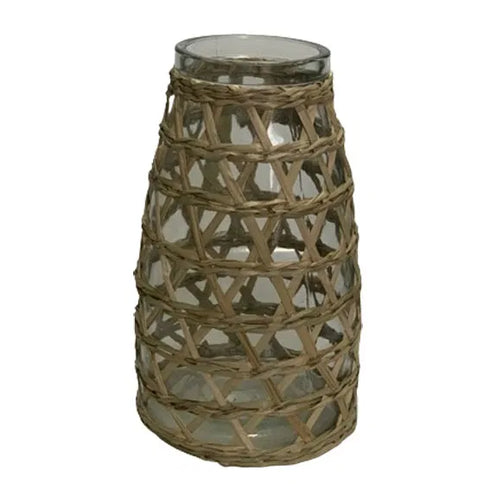 Vas, W. weave-dekor, H26xDia16cm