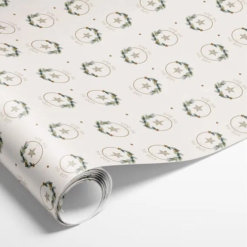 Presentpapper, Christmas Spirit, Vit, 5 m