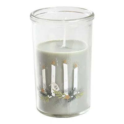 Ljus i glas, Christmas Spirit, H10cm, Grön