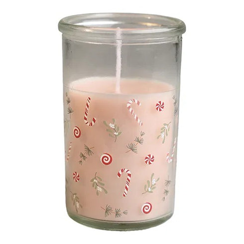 Ljus i glas, Ginger, H10cm, Gammelrosa