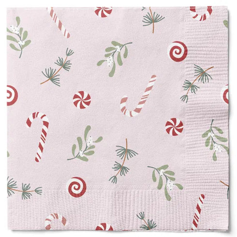 Servetter, 3-lags, Rosa/creme, Christmas Ginger