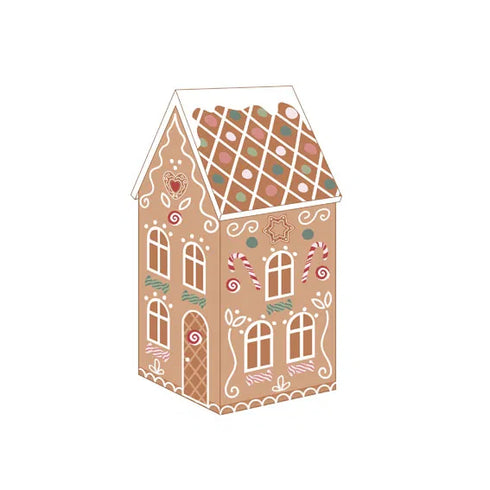 Kakburk - pepparkakshus, H 21cm, Brun, Christmas Ginger