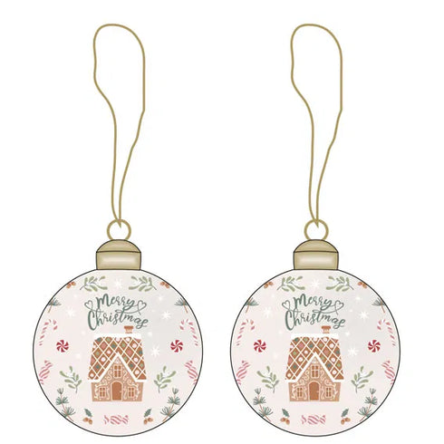 Julkulor, Beige "Merry Christmas", Dia.8cm, Styrofoam, 2 varianter