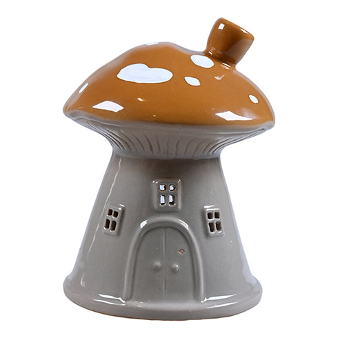 Keramikhus, Svamp, Grått, H 14cm