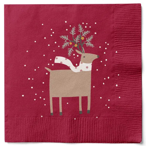 Servetter, 3-lags, Röd, Ren