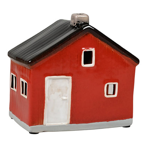 Keramikhus, Sjöbod, Rött, H 12cm