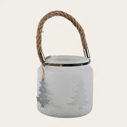 Lykta, H10cm, Glas, Vit