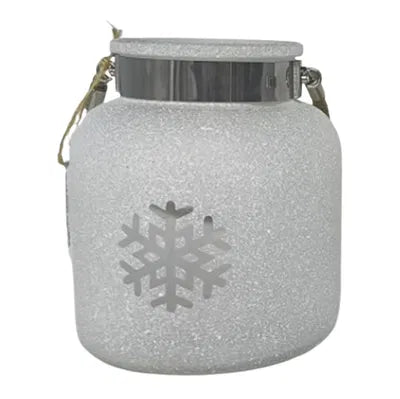 Lykta, H16,5cm, Glas, Vit