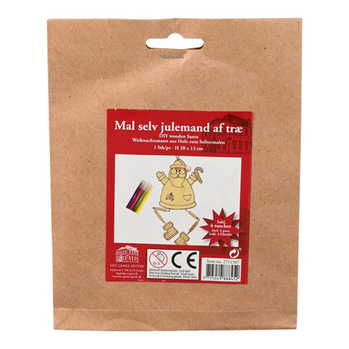 DIY, Jultomte4 färgpennor, Trä, H 28cm
