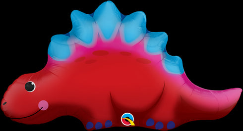 21" SHAPE QX FOIL PRINT 001CT CUTE & COLORFUL STEGOSAURUS