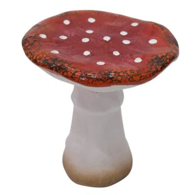 Svamp, H15,7cm Keramik, Röd