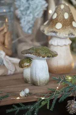 Svamp, H9,5cm Keramik, Grön