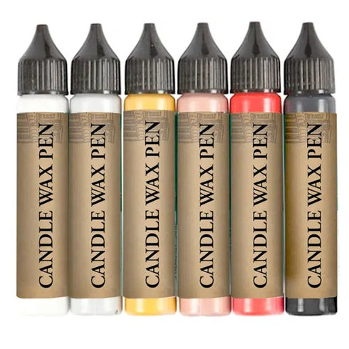 Candle wax pens, 6 st/set, H 12cm