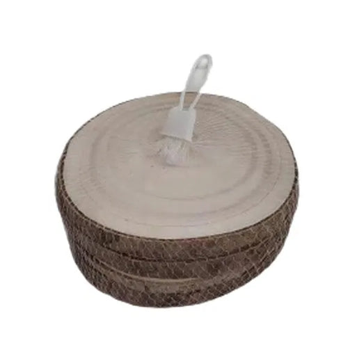 Dekorationsfat i trä, H 4cm, diam. 13cm, 4/set