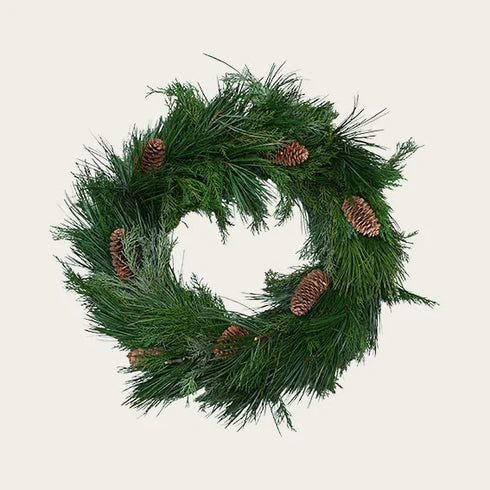 Adventskrans m. kottar, Dia. 50cm, Grön