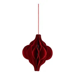 Julkula med glitter, H11cm, Papper, Röd, 4/set