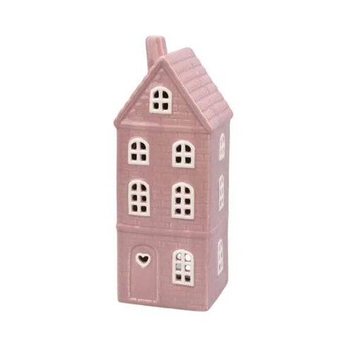 Ceramic house, Pink, H 25cm