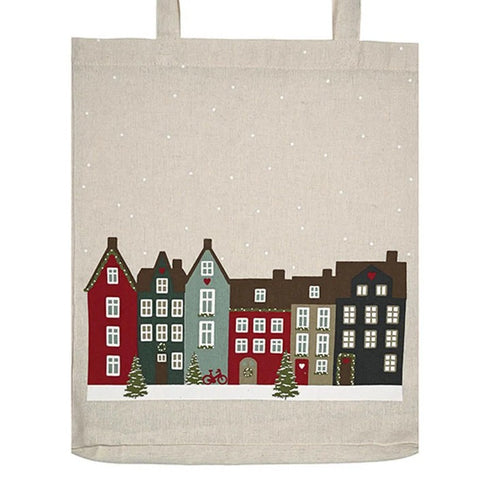 Tygkasse, Vinterstad, H41cm, Natur