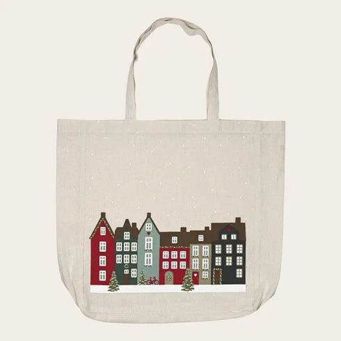 Tygkasse, Vinterstad, H41cm, Natur