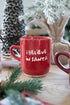 Textmugg, I Believe in Santa, H 9,5 cm, Röd